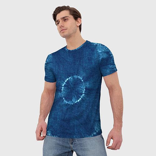 Мужская футболка Синий круг тай-дай / 3D-принт – фото 3