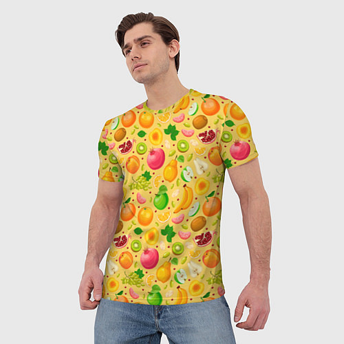 Мужская футболка Fruit abundance / 3D-принт – фото 3