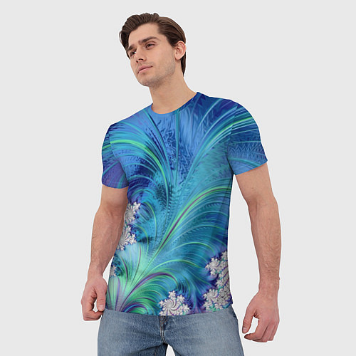 Мужская футболка Авангардная фрактальная композиция / 3D-принт – фото 3
