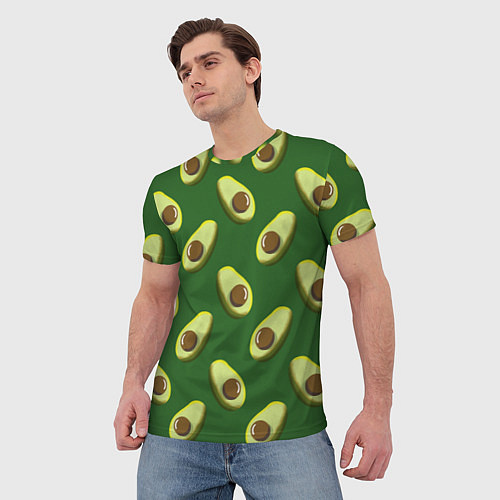 Мужская футболка Авокадо - паттерн / 3D-принт – фото 3