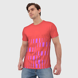 Футболка мужская Паттерн со штрихами розовый, цвет: 3D-принт — фото 2