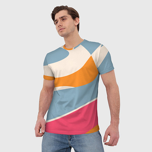 Мужская футболка Разноцветная абстракция в стиле модерн / 3D-принт – фото 3