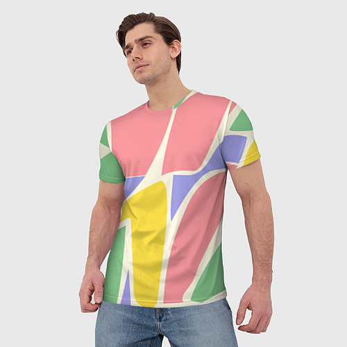 Мужская футболка Абстрактные разноцветные фигуры / 3D-принт – фото 3