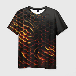 Футболка мужская Объемные огненные плиты, цвет: 3D-принт