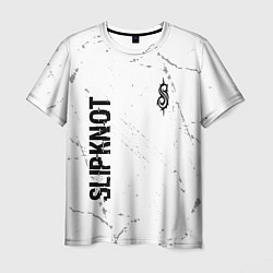 Футболка мужская Slipknot glitch на светлом фоне: надпись, символ, цвет: 3D-принт