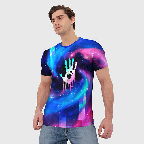 Мужская футболка Death Stranding неоновый космос / 3D-принт – фото 3