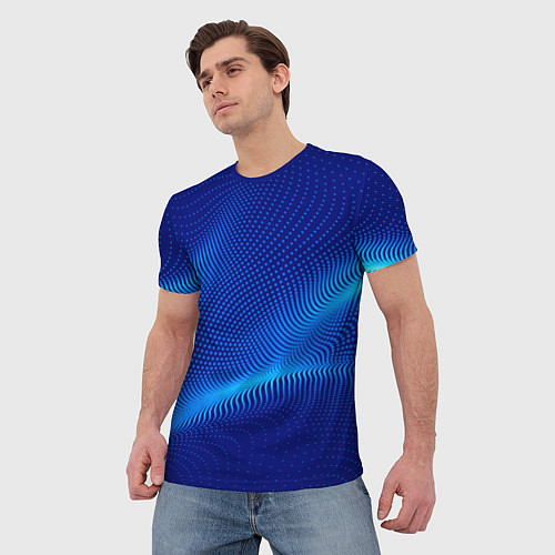Мужская футболка Blue dots / 3D-принт – фото 3