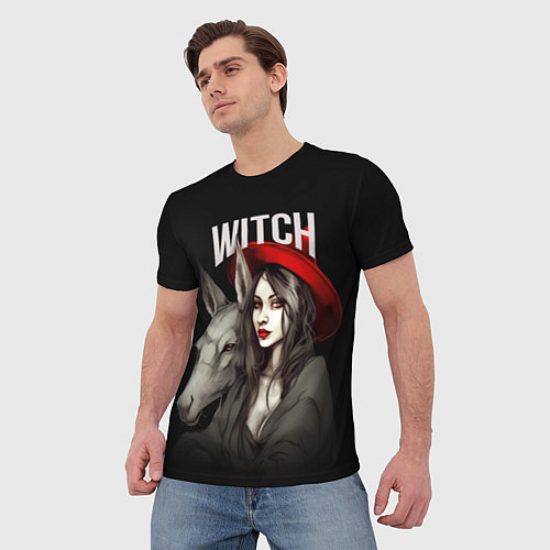 Мужская футболка Ведьма с ослом / 3D-принт – фото 3