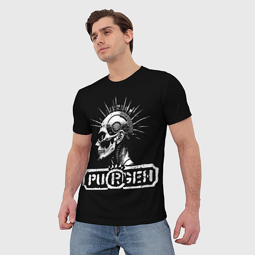 Мужская футболка Пурген киберпанк / 3D-принт – фото 3