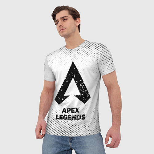 Мужская футболка Apex Legends с потертостями на светлом фоне / 3D-принт – фото 3