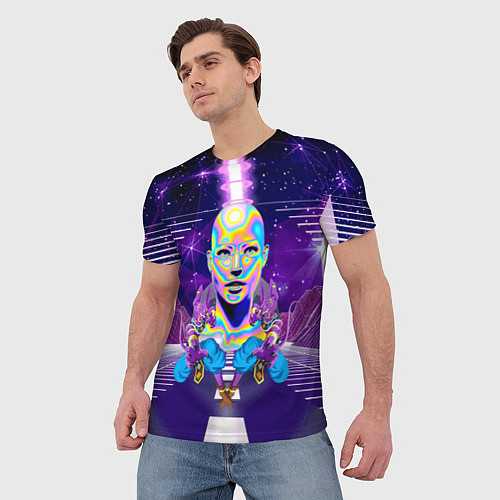 Мужская футболка Goddess with two Beerus - vaporwave / 3D-принт – фото 3