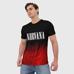 Футболка мужская Nirvana red plasma, цвет: 3D-принт — фото 2