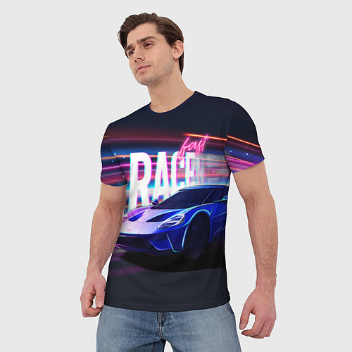 Мужская футболка Fast racer / 3D-принт – фото 3