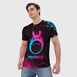 Футболка мужская Totoro - neon gradient, цвет: 3D-принт — фото 2