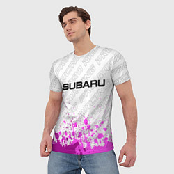 Футболка мужская Subaru pro racing: символ сверху, цвет: 3D-принт — фото 2