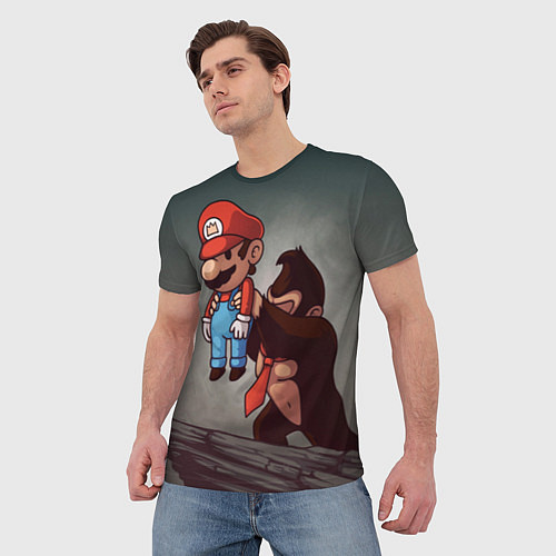 Мужская футболка Марио держит Данки Конг / 3D-принт – фото 3