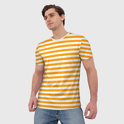 Мужская футболка Тельняшка оранжевая МЧС / 3D-принт – фото 3