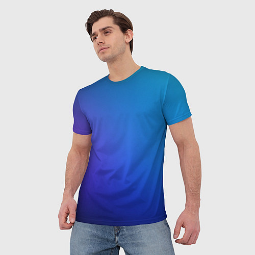 Мужская футболка Тёмно-синий градиент / 3D-принт – фото 3