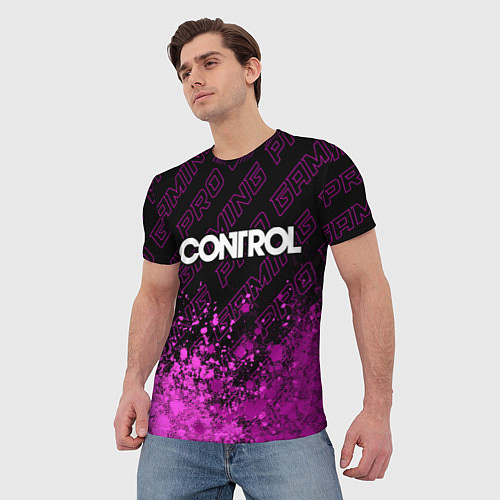 Мужская футболка Control pro gaming: символ сверху / 3D-принт – фото 3