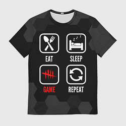 Футболка мужская Eat, sleep, Dead by Daylight, repeat, цвет: 3D-принт