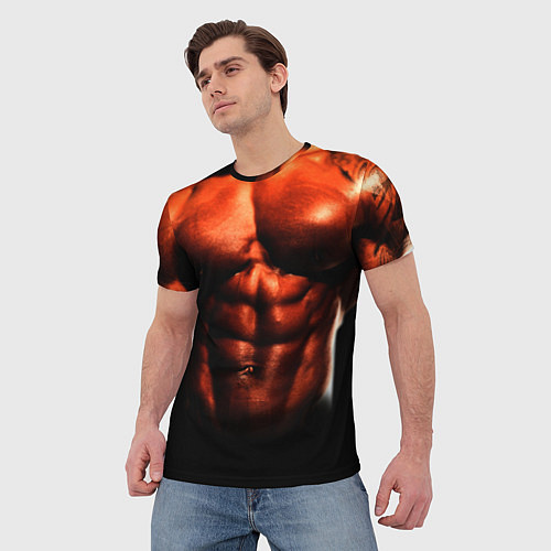 Мужская футболка Мускулситое тело / 3D-принт – фото 3
