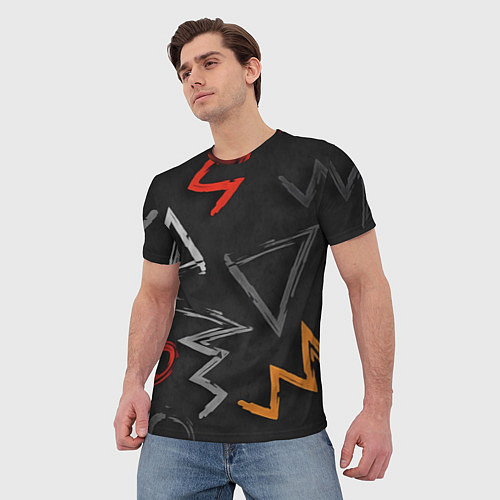 Мужская футболка Паттерн фигуры / 3D-принт – фото 3