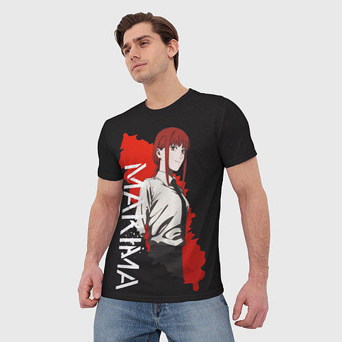 Мужская футболка Макима Chainsaw Man / 3D-принт – фото 3