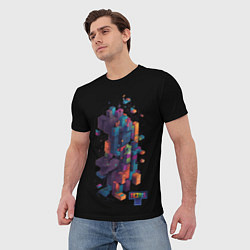 Футболка мужская Tetris abstract, цвет: 3D-принт — фото 2