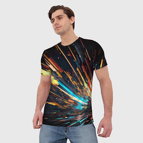 Мужская футболка Кубический взрыв / 3D-принт – фото 3