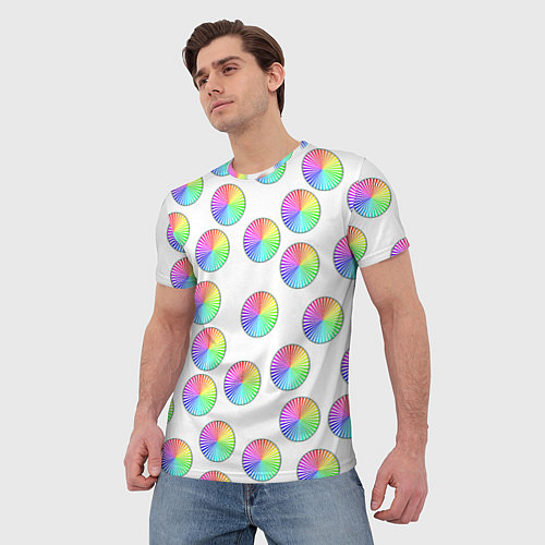 Мужская футболка Круги с линиями, спектр / 3D-принт – фото 3