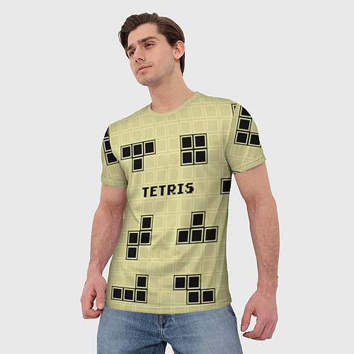 Мужская футболка Тетрис ретро / 3D-принт – фото 3