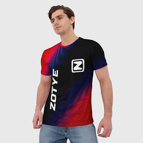Мужская футболка Zotye красный карбон / 3D-принт – фото 3