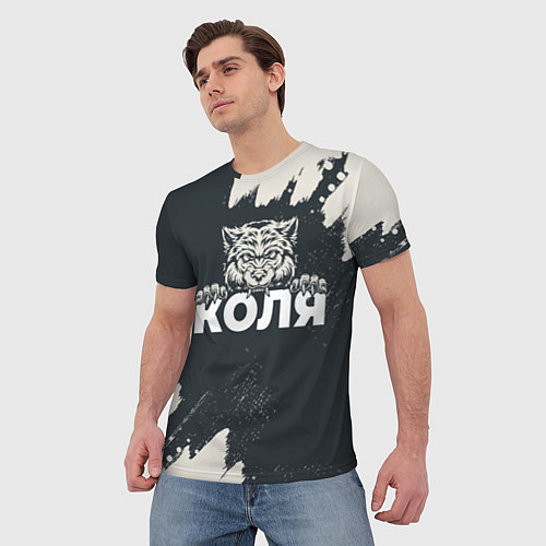 Мужская футболка Коля зубастый волк / 3D-принт – фото 3