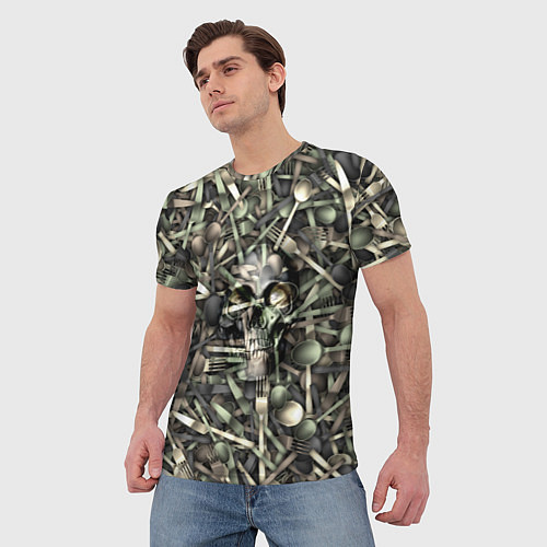 Мужская футболка Голодный камуфляж / 3D-принт – фото 3