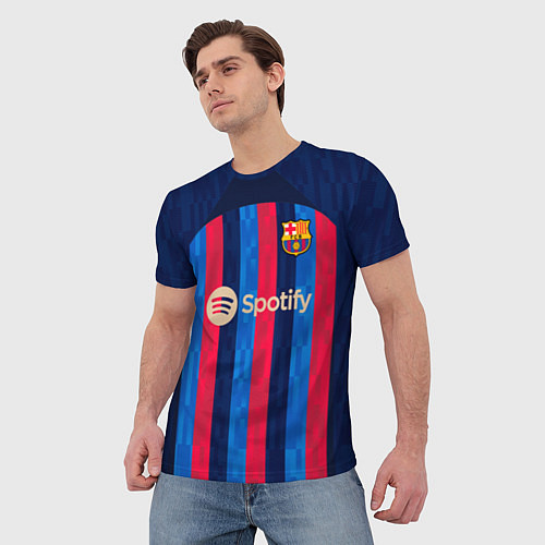 Мужская футболка Барселона форма 2223 домашняя / 3D-принт – фото 3