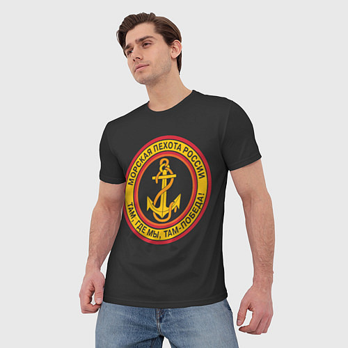 Мужская футболка Морская пехота России - ВМФ / 3D-принт – фото 3