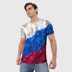 Футболка мужская Флаг России из цветов, цвет: 3D-принт — фото 2