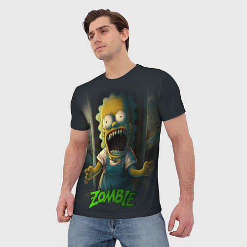 Мужская футболка Лиза Симпсон зомби / 3D-принт – фото 3
