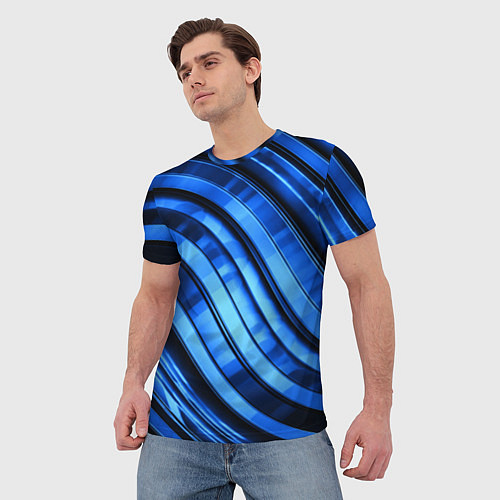 Мужская футболка Темно-синий металлик / 3D-принт – фото 3