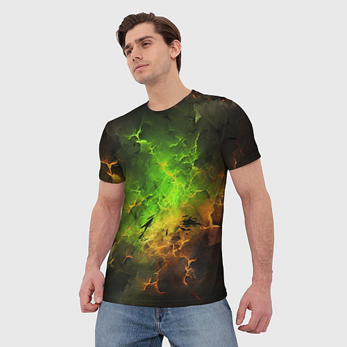 Мужская футболка Зеленый туман / 3D-принт – фото 3
