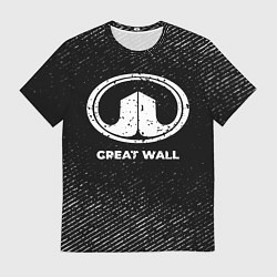 Футболка мужская Great Wall с потертостями на темном фоне, цвет: 3D-принт