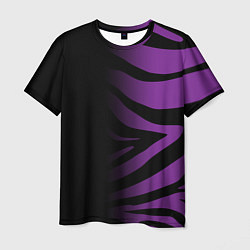 Футболка мужская Фиолетовый с черными полосками зебры, цвет: 3D-принт