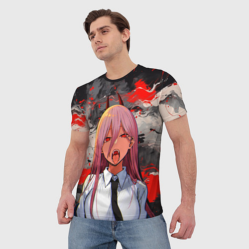 Мужская футболка Демон Пауэр - Человек бензопила / 3D-принт – фото 3