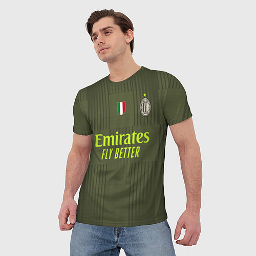 Мужская футболка Милан форма 2223 третья / 3D-принт – фото 3