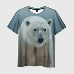 Футболка мужская Белый медведь полярный, цвет: 3D-принт
