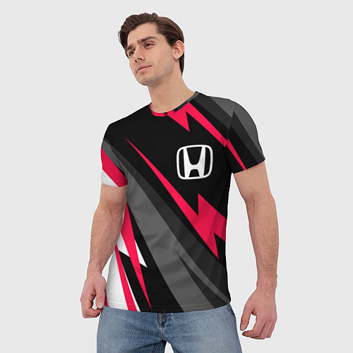 Мужская футболка Honda fast lines / 3D-принт – фото 3