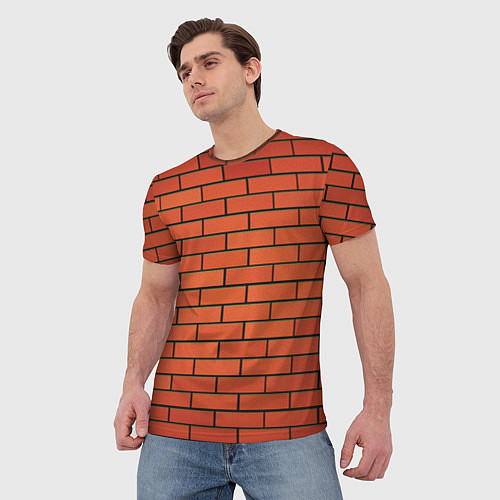 Мужская футболка Кирпичная стена / 3D-принт – фото 3
