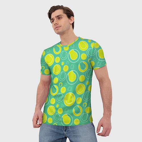 Мужская футболка Теннисные мячики / 3D-принт – фото 3