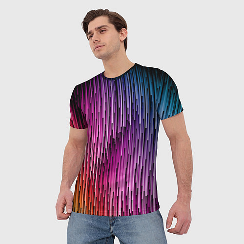 Мужская футболка Радужные узор полосы / 3D-принт – фото 3