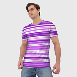Футболка мужская Фиолетовые полосы, цвет: 3D-принт — фото 2